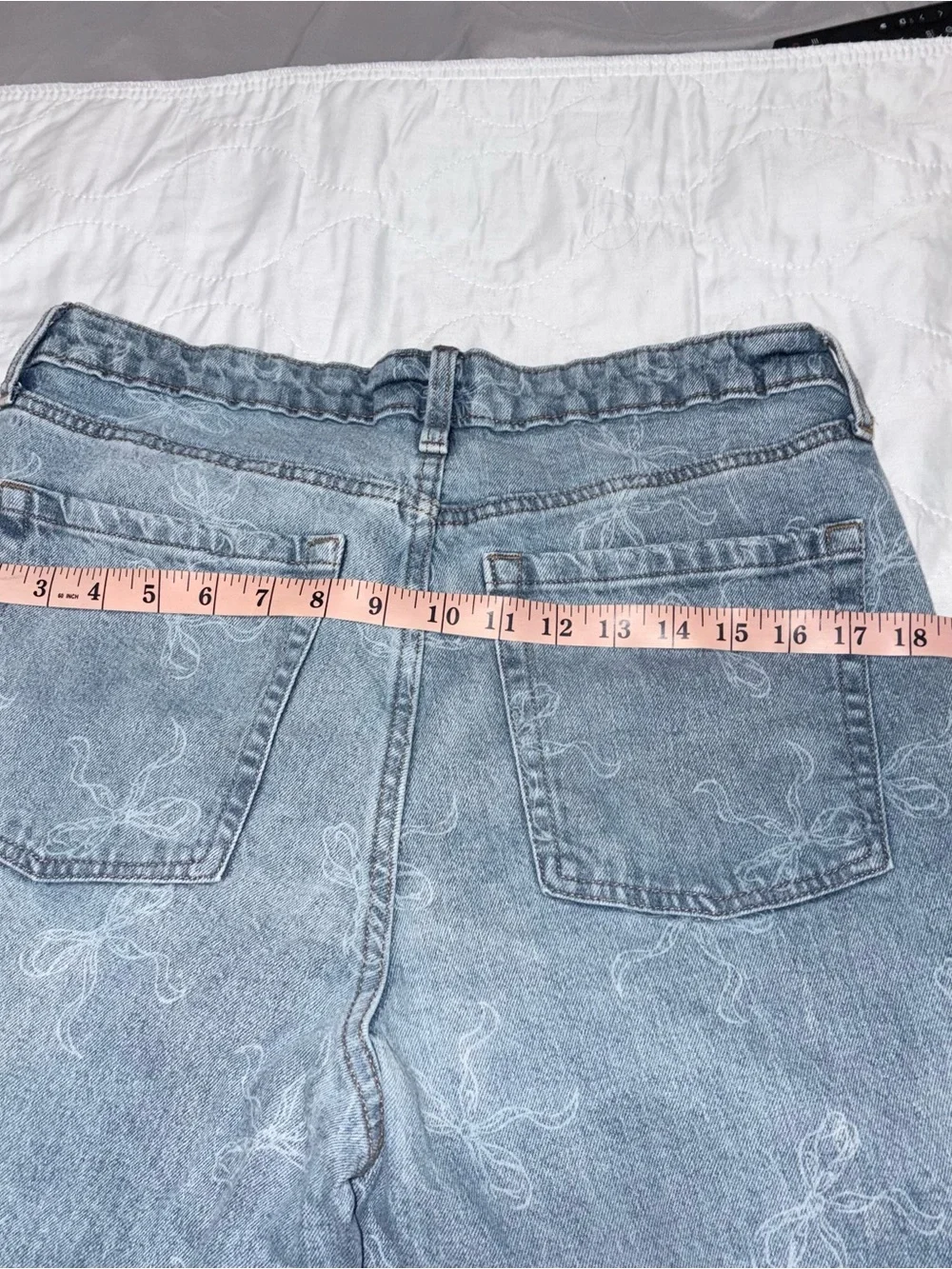 Light Blue High Rise Women’s  Denim Jeans with Ribbon design
